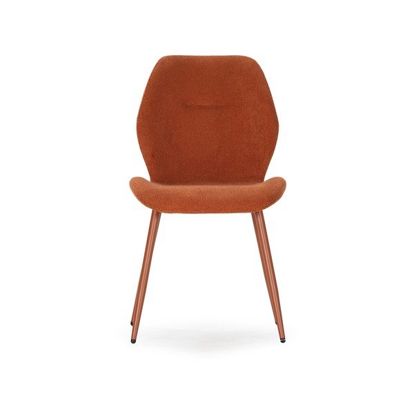 Sedie da pranzo in set color terracotta in imbottito 4 pz Ansu – Marckeric-image-2