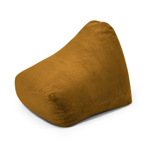 Pouf a sacco per bambini color senape con rivestimento in velluto a coste Snug 80 – SLOWDOWN