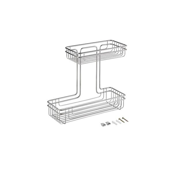 Scaffale rettangolare a due piani Cuba, lunghezza 30 cm - Metaltex
