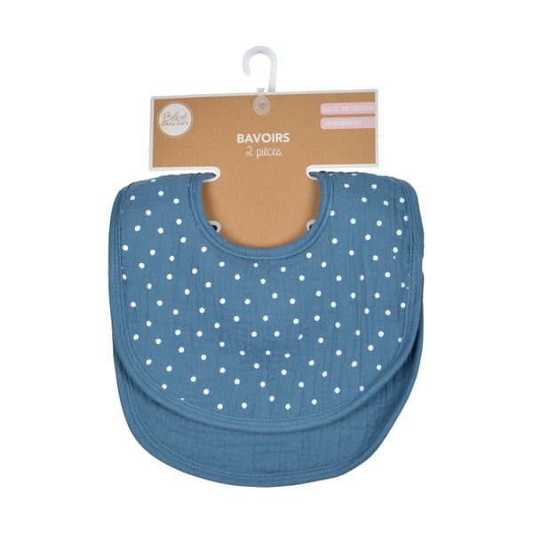 Bavaglini in mussola blu in set da 2 - Bébé Douceur-image-3