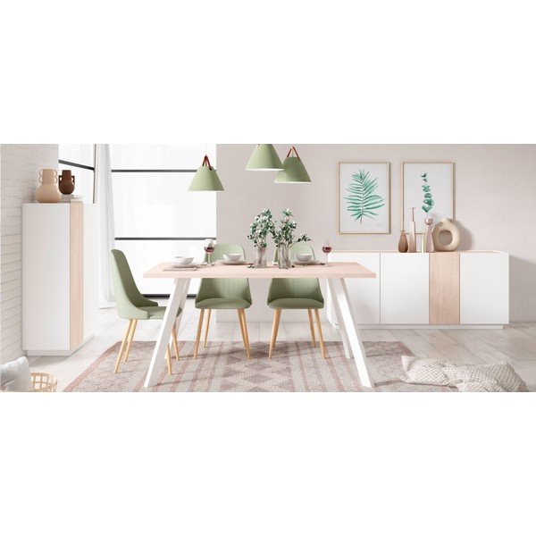 Cassettiera in rovere bianco/naturale 180x78 cm Udine - Marckeric-image-1