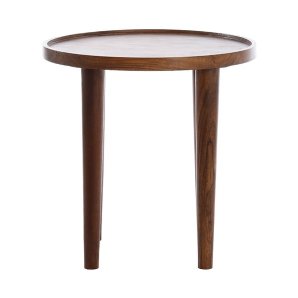 Tavolino rotondo in legno massiccio di acacia ø 49 cm Qiano - Light & Living-image-1