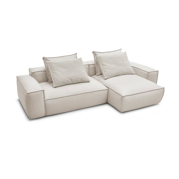 Divano angolare in similpelle beige Boheme - Bobochic Paris-image-4