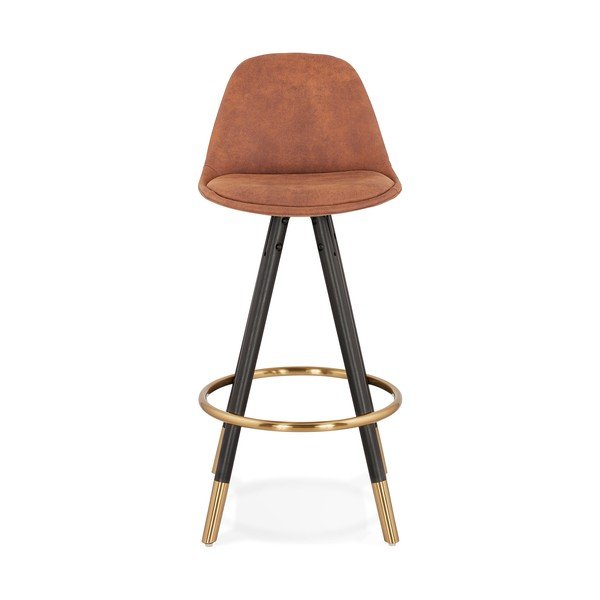 Marrone Mini sgabello da bar, altezza seduta 65 cm Bruce - Kokoon-image-1