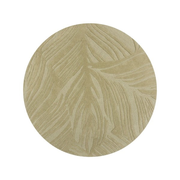 Tappeto rotondo in lana verde ø 160 cm Lino Leaf - Flair Rugs