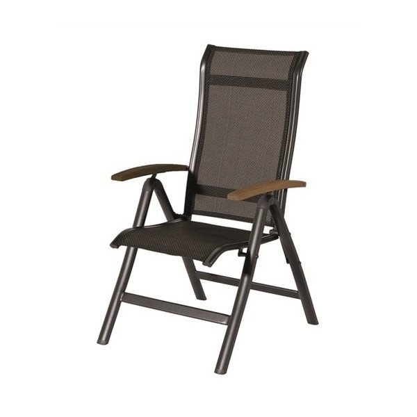 Sedia da giardino regolabile con braccioli in teak Alice - Hartman