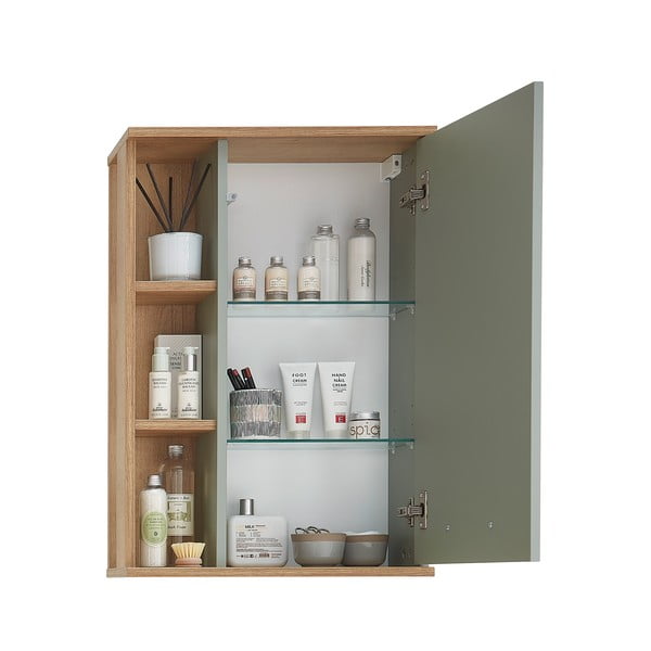 Mobile bagno sospeso verde in rovere 51x75 cm Set 963 - Pelipal-image-3