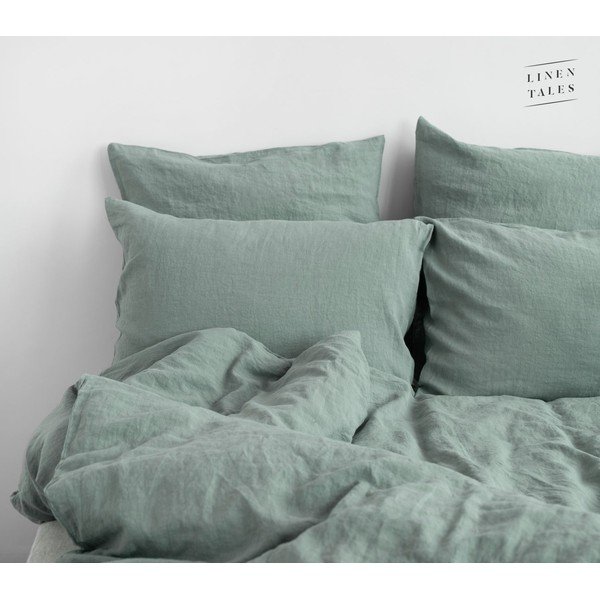 Biancheria da letto verde 200x200 cm Milieu - Linen Tales-image-3
