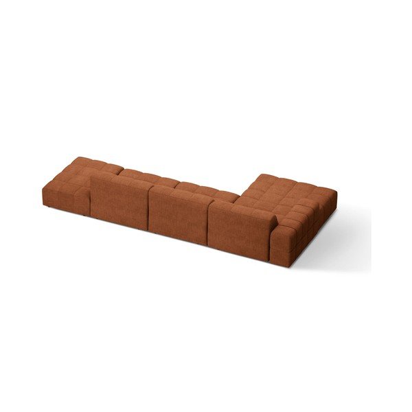 Divano angolare color terracotta (con penisola a sinistra/con chaise lounge) con rivestimento in ciniglia Chicago – Cosmopolitan Design-image-2
