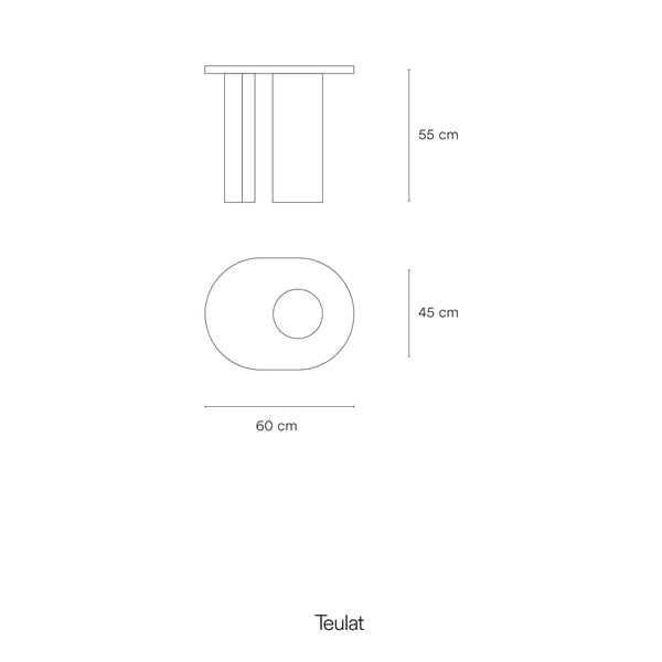 Tavolino con effetto frassino 45x60 cm Nori – Teulat-image-3