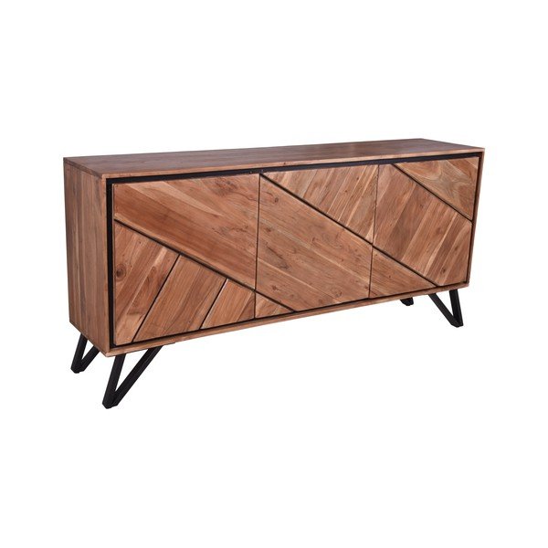 Cassettiera di colore naturale in acacia massiccia 150x76x40 cm Ambala – Interia Home & Living-image-2
