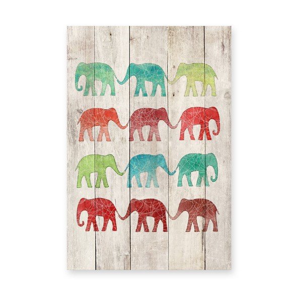 Cartello da parete in legno Elephants Cue, 40 x 60 cm Elephant Cue - Surdic