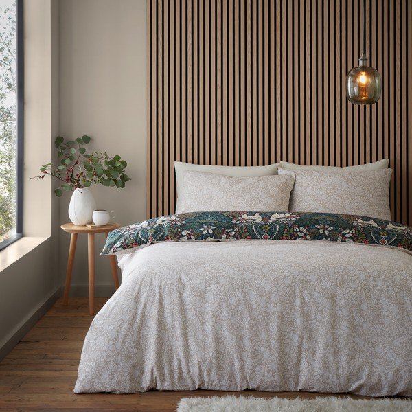 Biancheria da letto singola verde scuro e crema 135x200 cm Majestic Stag - Catherine Lansfield-image-2