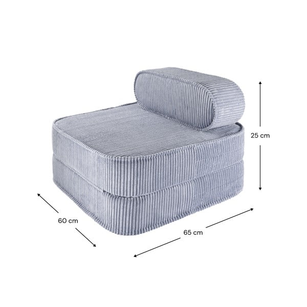 Poltrona per bambini blu con rivestimento in velluto a coste Flip – Wigiwama-image-4