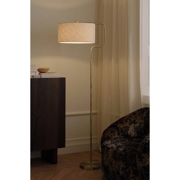 Lampada da terra color crema/color ottone in tessuto (altezza totale 160 cm) Josho – Ellos Home-image-2