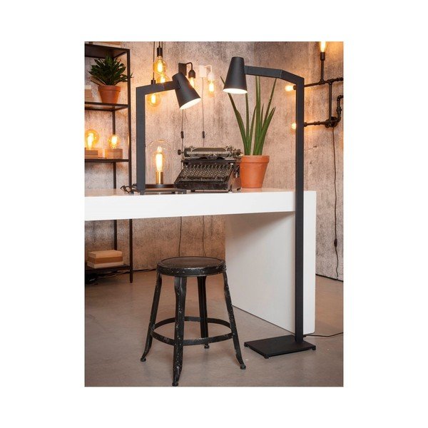 Lampada da terra nera con paralume in metallo (altezza 143 cm) Biarritz - it's about RoMi-image-3