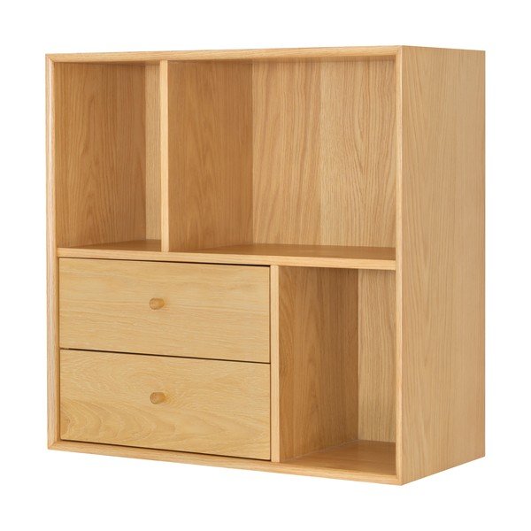 Scaffale modulare in rovere decorato in colore naturale 70x70 cm Z - Tenzo-image-4