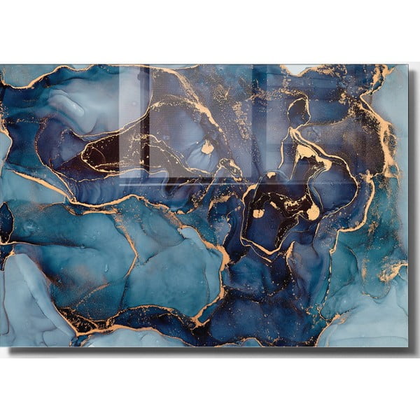 Pittura su vetro 70x50 cm Dark Marble - Wallity