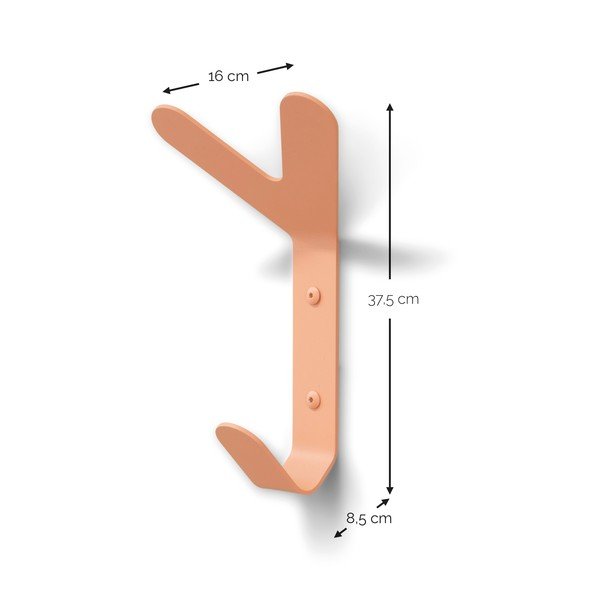 Gancio da parete color salmone in acciaio Frondo – Spinder Design-image-4