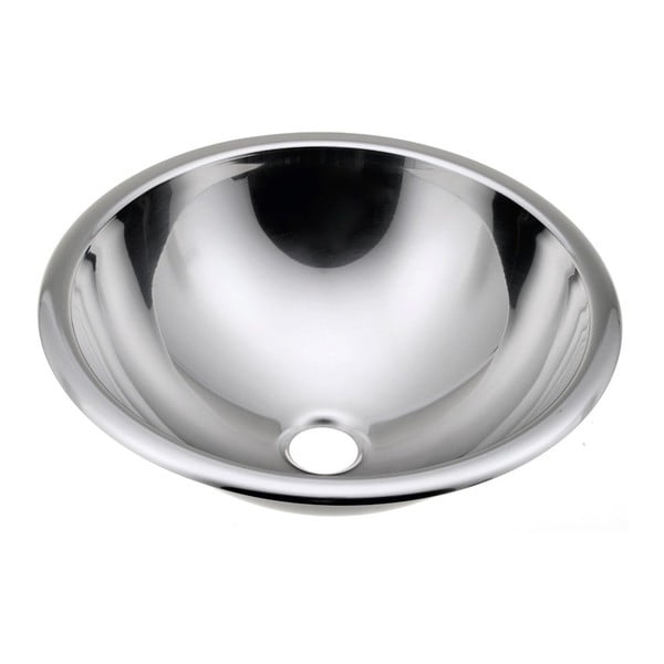 Lavabo rotondo argentato in acciaio inox ø 40,5 cm – Sapho