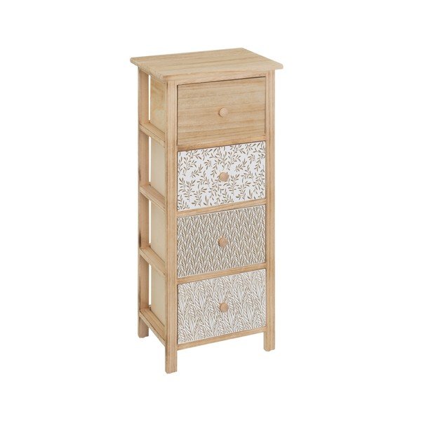 Cassettiera alta in legno massiccio di pavlovnia in colore naturale 34x78 cm - Casa Selección