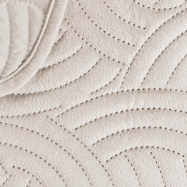 Set con copriletto e federa color crema in velluto 240x260 cm Solange – douceur d'intérieur-image-4