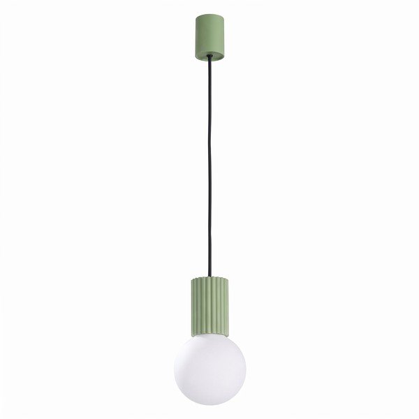 Lampadario color salvia in vetro opale ø 12 cm Orbital – Sollux