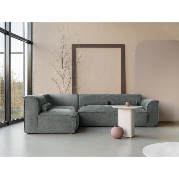 Divano angolare componibile in verde chiaro (con penisola a sinistra) Flex Felix – Miuform-image-1