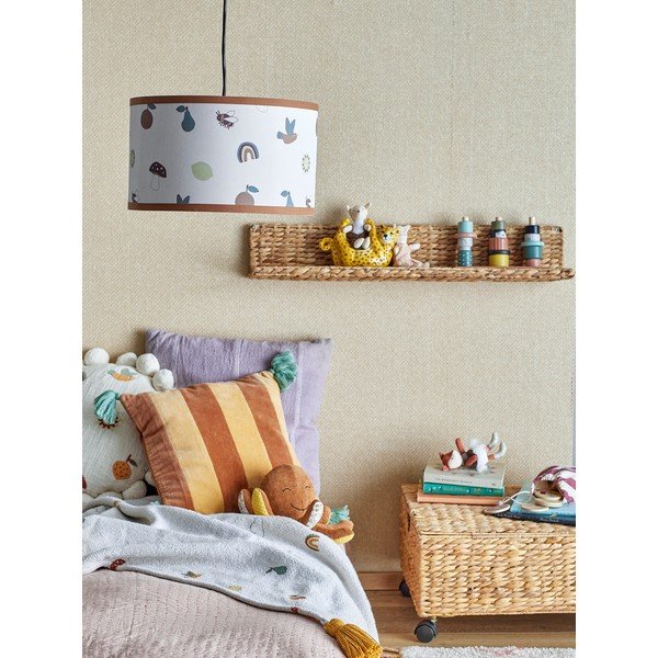 Paralume da bambini bianco/marrone con paralume in tessuto ø 34 cm Agnes – Bloomingville Mini-image-1