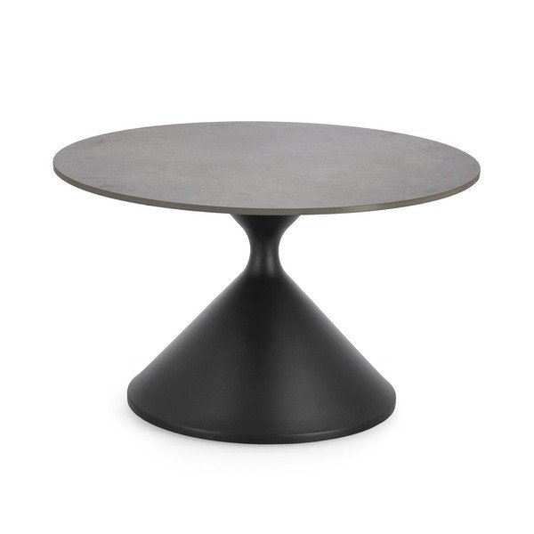 Tavolino da salotto rotondo nero con piano effetto marmo ø 70 cm Joona – Bizzotto