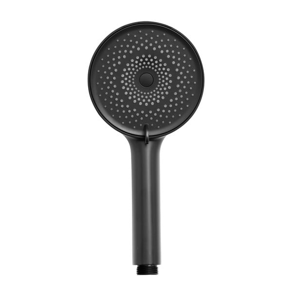 Soffione per doccia nero opaco in plastica ø 12 cm Softwater – Wenko