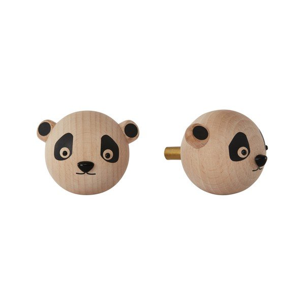 Gancio da parete di colore naturale in faggio massiccio Panda – OYOY Mini