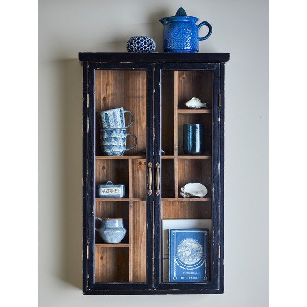 Vetrina nera in abete massiccio da appendere 50x80x14 cm Hazem – Bloomingville-image-1