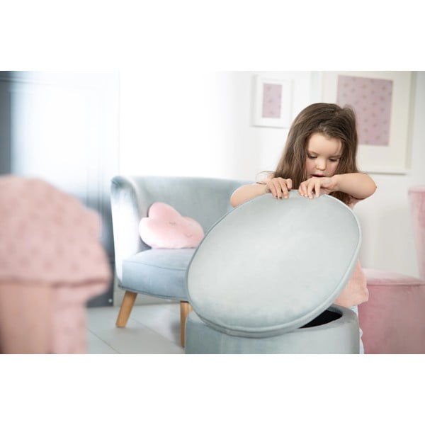Pouf per bambini in velluto azzurro Lil Sofa - Roba-image-2