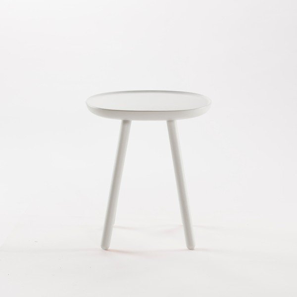 Tavolino in legno massiccio bianco, ø 45 cm Naïve - EMKO-image-3
