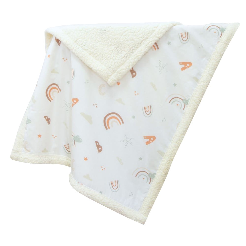 Coperta per bambini bianca in cotone renforcé 75x100 cm Abc – Mijolnir | Coperte per bambini