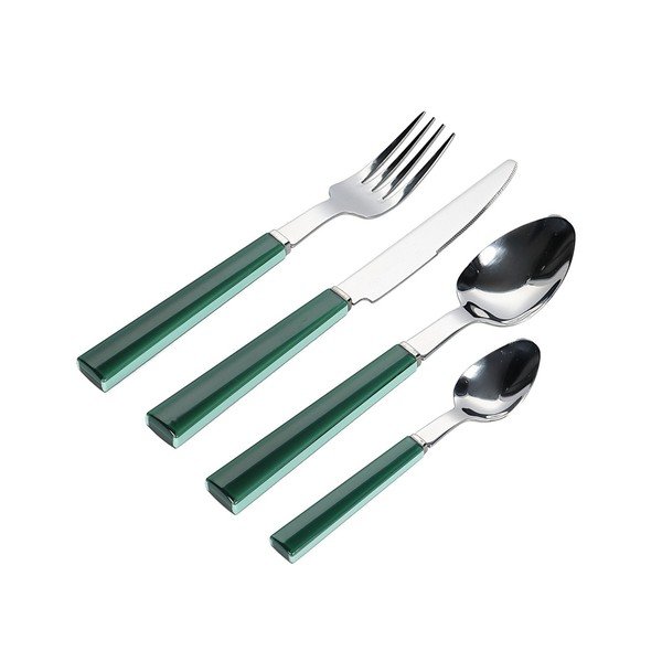 Posate verdi in acciaio inox 16 pz per 4 persone Poppy – ONA