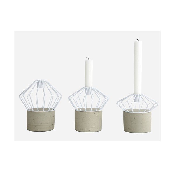 Set tří svícnů Wire, white