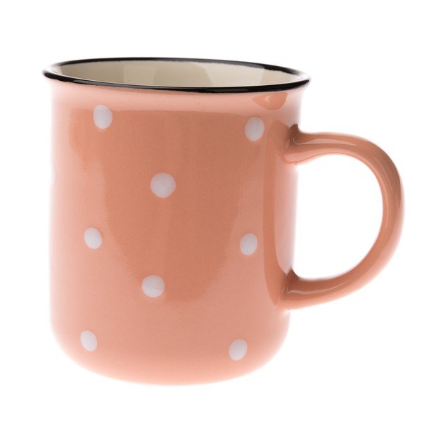 Oranžový keramický hrnek Dakls Dottie, 380 ml