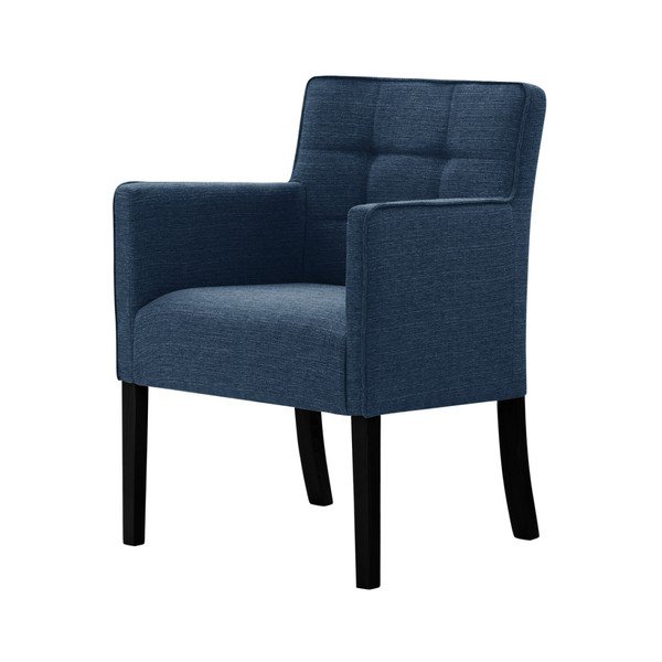 Sedia blu con gambe in faggio nero Freesia - Ted Lapidus Maison