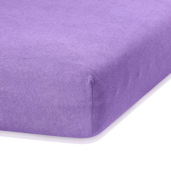 Lenzuolo con angoli viola ad alto contenuto di cotone, 120/140 x 200 cm Ruby - AmeliaHome