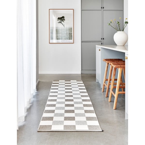 Passatoia da interno/esterno beige/color crema 70x300 cm Pix Dark Linen – Pappelina-image-1