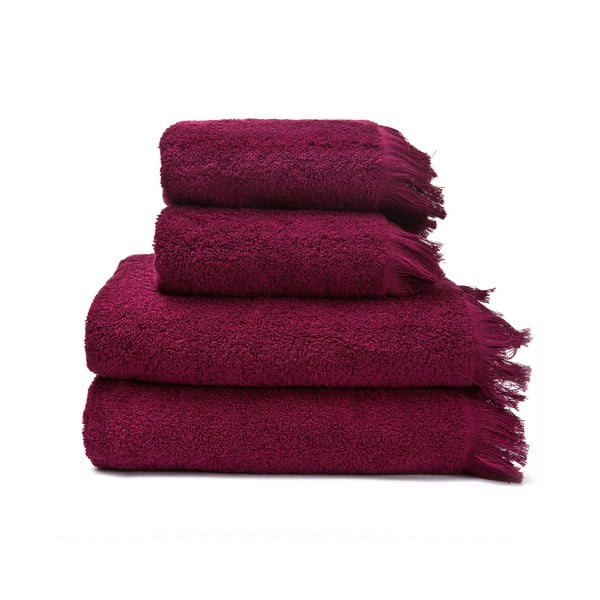 Set di 2 asciugamani rossi e 2 asciugamani da bagno in 100% cotone, 50 x 90 + 70 x 140 cm - Bonami Selection