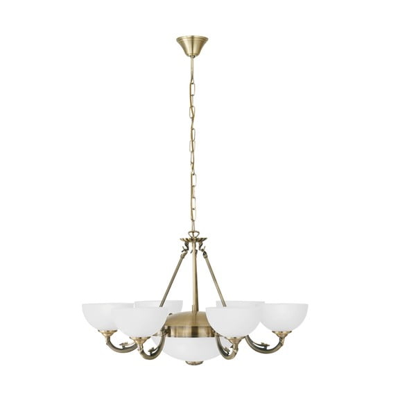 Lampadario bianco/dorato con paralume in vetro ø 74 cm SAVOY – EGLO