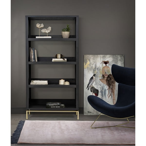 Libreria nera 90x173 cm Pimlico - Woodman-image-1