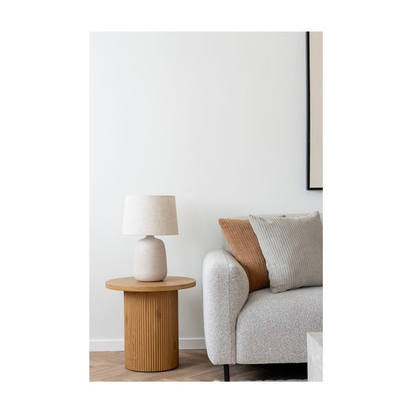 Lampada da tavolo color crema con paralume in tessuto (altezza 47 cm) Croft - House Nordic-image-2