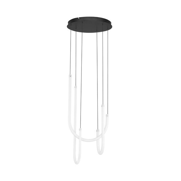 Lampadario LED bianco/nero opaco in acciaio con paralume in vetro acrilico con intensità regolabile ø 41 cm Topaz – Nova Luce