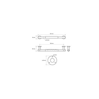 Corrimano per bagno a parete in acciaio inox 35,5 cm - Sapho