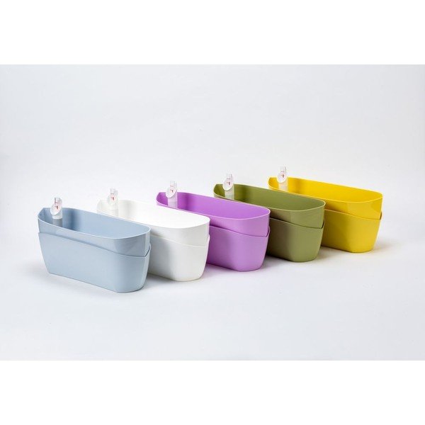 Vaso autoinnaffiante viola pastello Doppio - Plastia-image-1