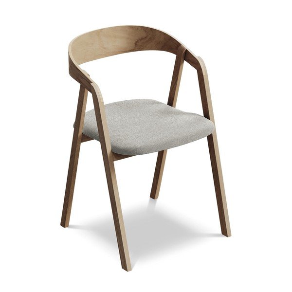 Sedia da pranzo grigio chiaro in legno massiccio Erika – Makamii